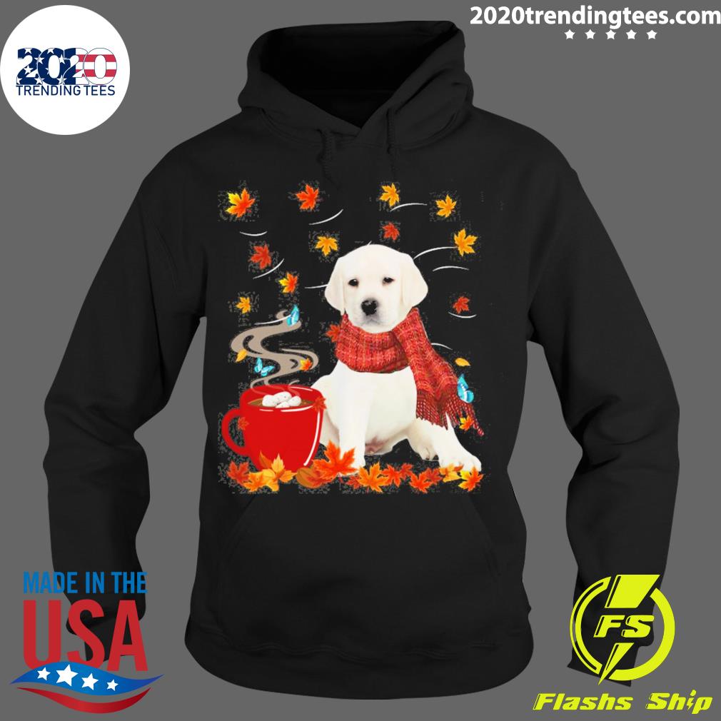 Nice fall Hot Chocolate White Labrador - Adult & Kids T-Shirts, Sweatshirts & Hoodies apparel design preview 2