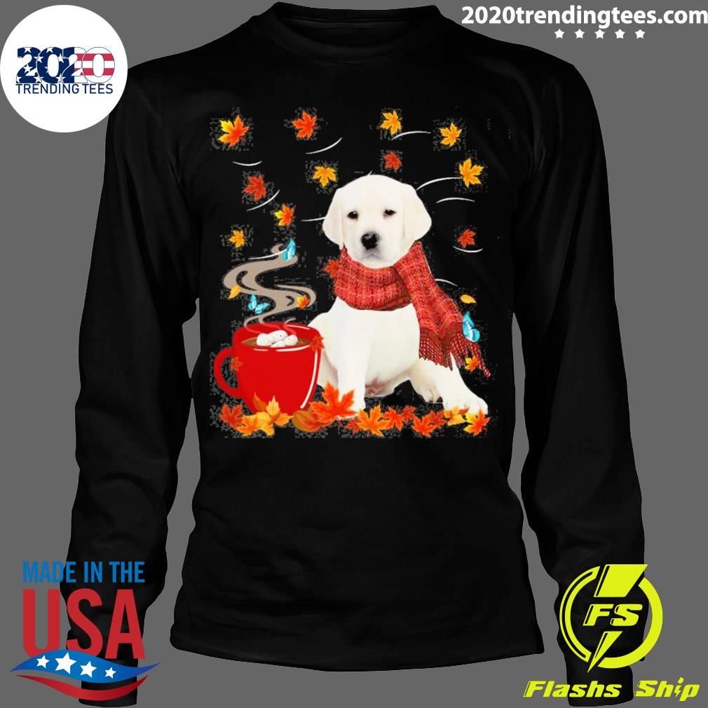 Nice fall Hot Chocolate White Labrador - Adult & Kids T-Shirts, Sweatshirts & Hoodies apparel design preview 4