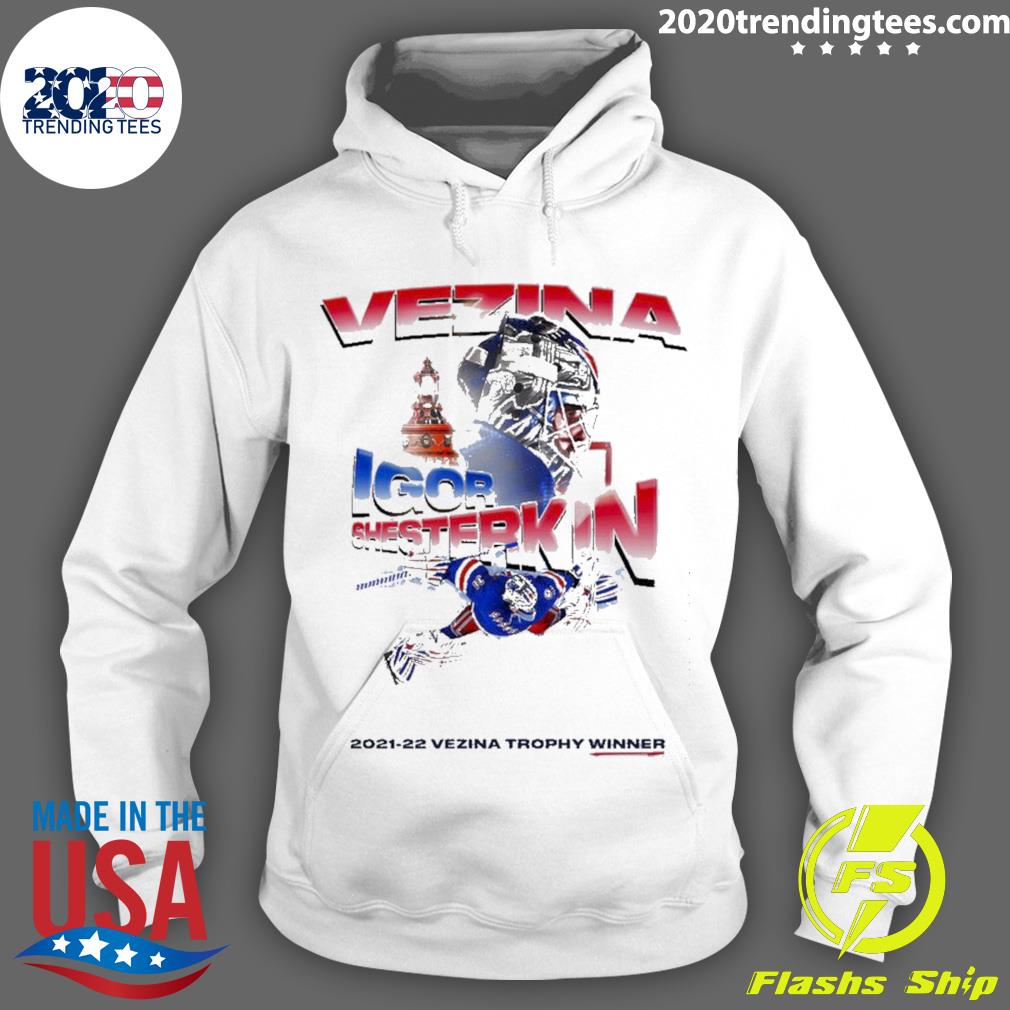 Nice fanatics Msg Exclusive Shesterkin Vezina Trophy - Adult & Kids T-Shirts, Sweatshirts & Hoodies apparel design preview 2
