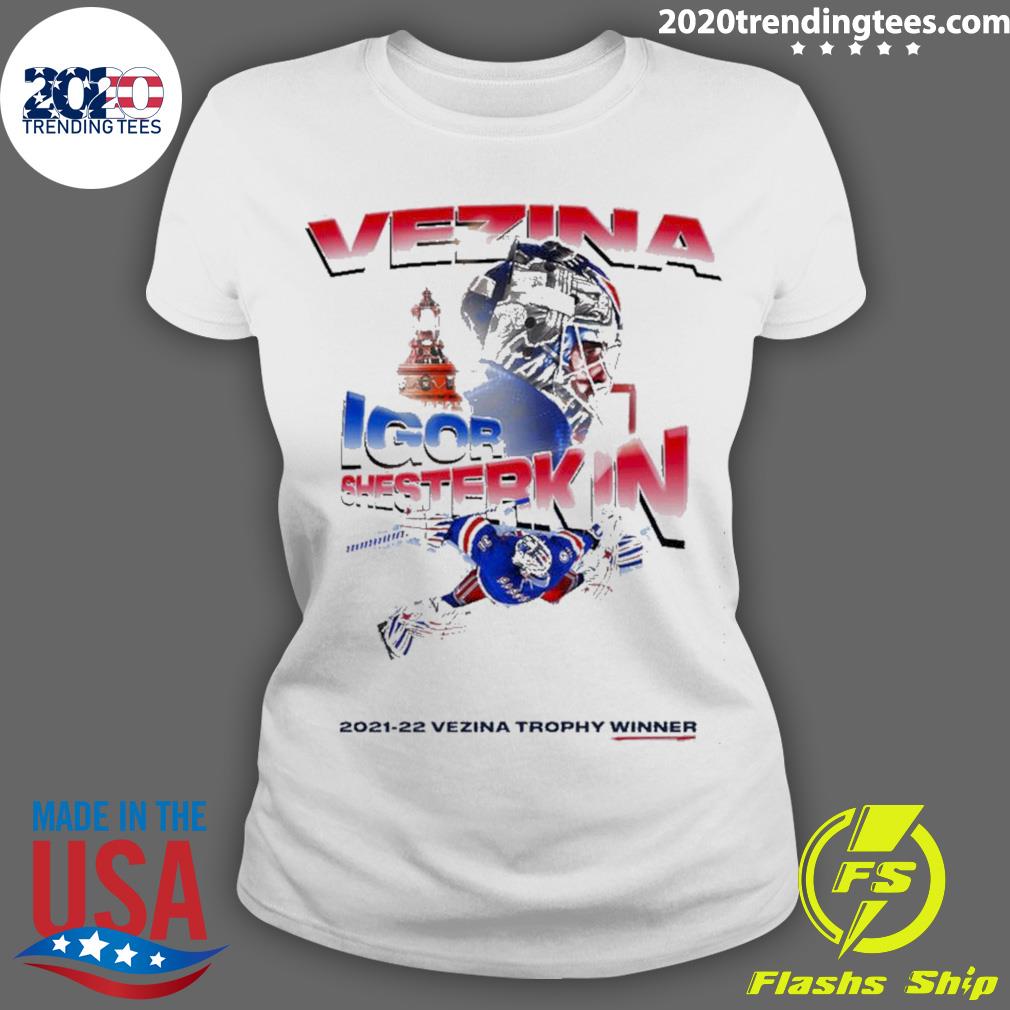 Nice fanatics Msg Exclusive Shesterkin Vezina Trophy - Adult & Kids T-Shirts, Sweatshirts & Hoodies apparel design preview 3