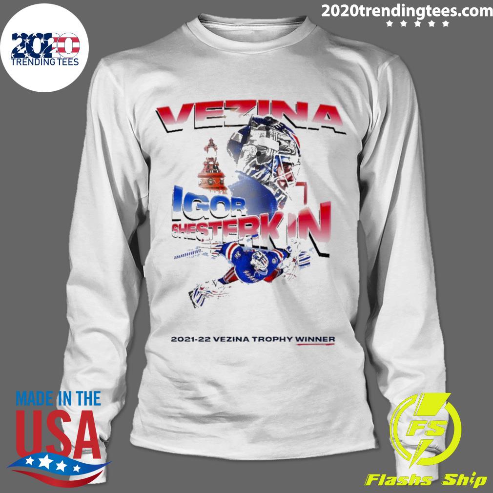 Nice fanatics Msg Exclusive Shesterkin Vezina Trophy - Adult & Kids T-Shirts, Sweatshirts & Hoodies apparel design preview 4