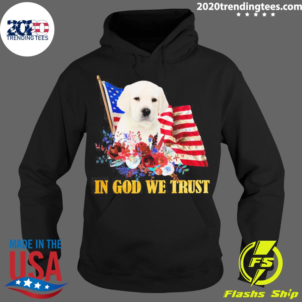 Nice flower Flag In God We Trust WHITE Labrador - Adult & Kids T-Shirts, Sweatshirts & Hoodies apparel design preview 2