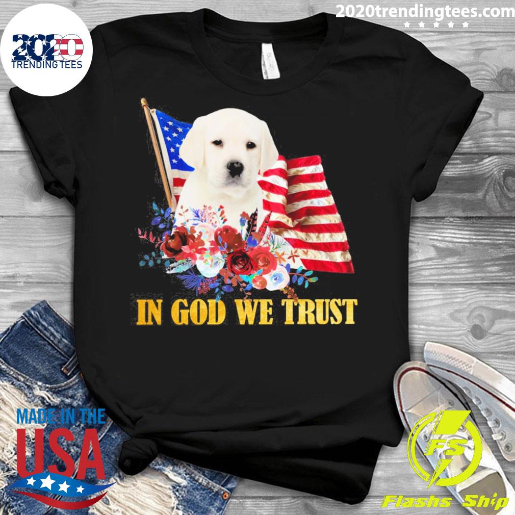 Nice flower Flag In God We Trust WHITE Labrador - Adult & Kids T-Shirts, Sweatshirts & Hoodies apparel design preview 3