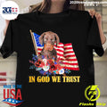 Nice flower Flag We Trust Dobermann Pup - Adult & Kids T-Shirts, Sweatshirts & Hoodies apparel design preview 1