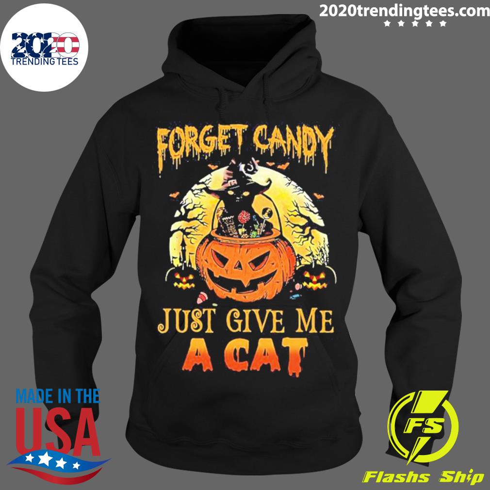 Nice forget Candy Just Give Me A Cat Halloween - Adult & Kids T-Shirts, Sweatshirts & Hoodies apparel design preview 2