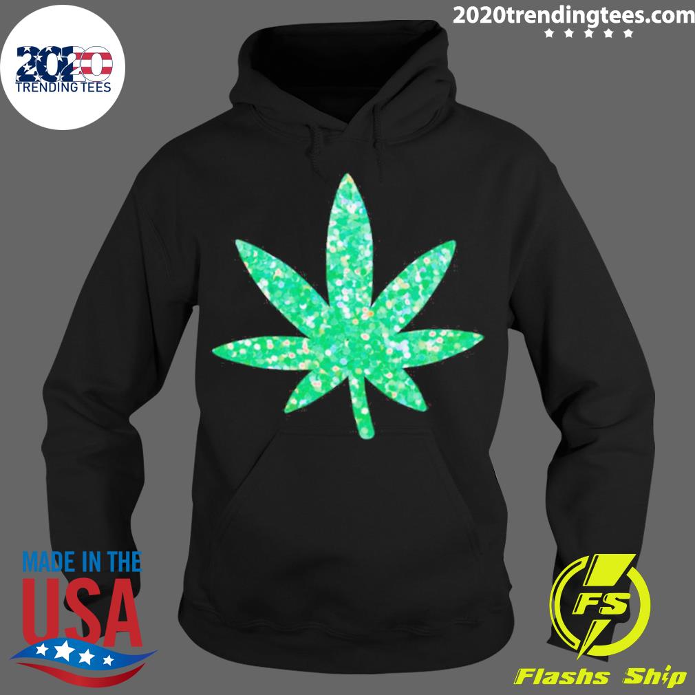 Nice glittery Green Weed Leaf - Adult & Kids T-Shirts, Sweatshirts & Hoodies apparel design preview 2