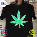 Nice glittery Green Weed Leaf - Adult & Kids T-Shirts, Sweatshirts & Hoodies apparel design preview 1