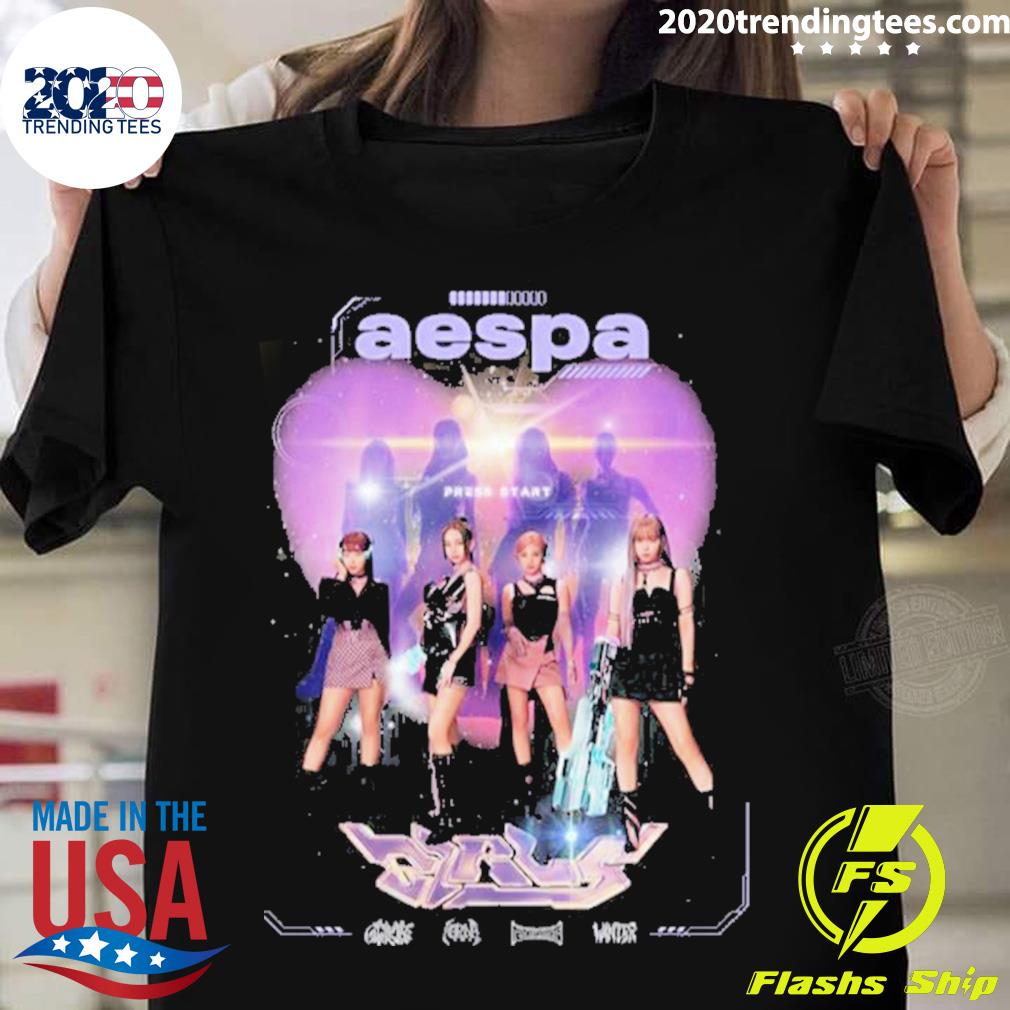 Nice glory Heart Aespa Girls - Adult & Kids T-Shirts, Sweatshirts & Hoodies apparel design preview 1