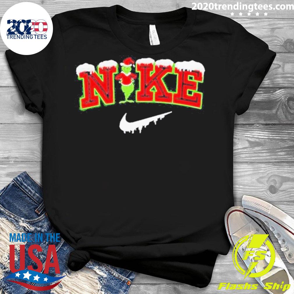 Nice grinch nike logo Christmas - Adult & Kids T-Shirts, Sweatshirts & Hoodies apparel design preview 3