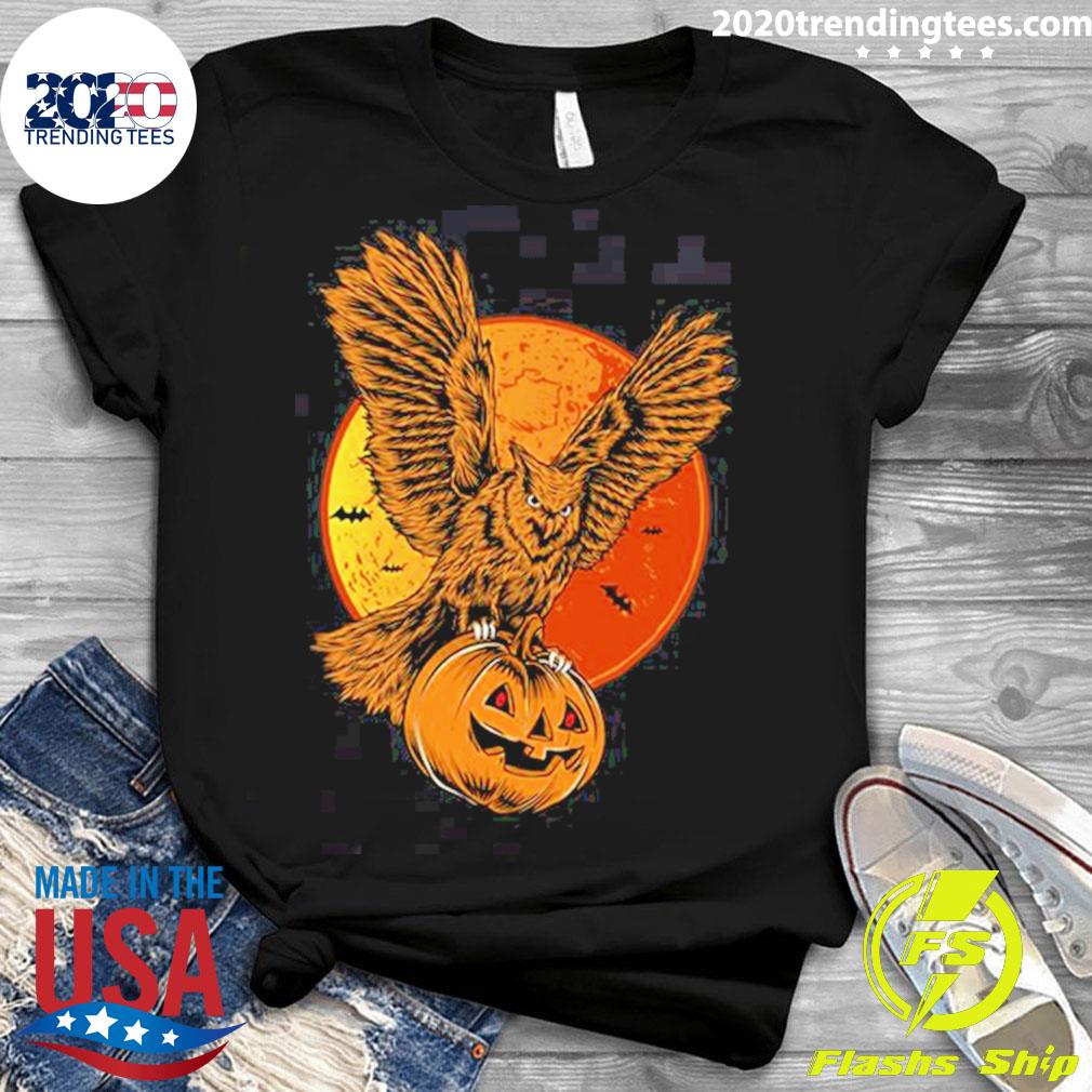 Nice halloween Owl Pumpkin - Adult & Kids T-Shirts, Sweatshirts & Hoodies apparel design preview 3