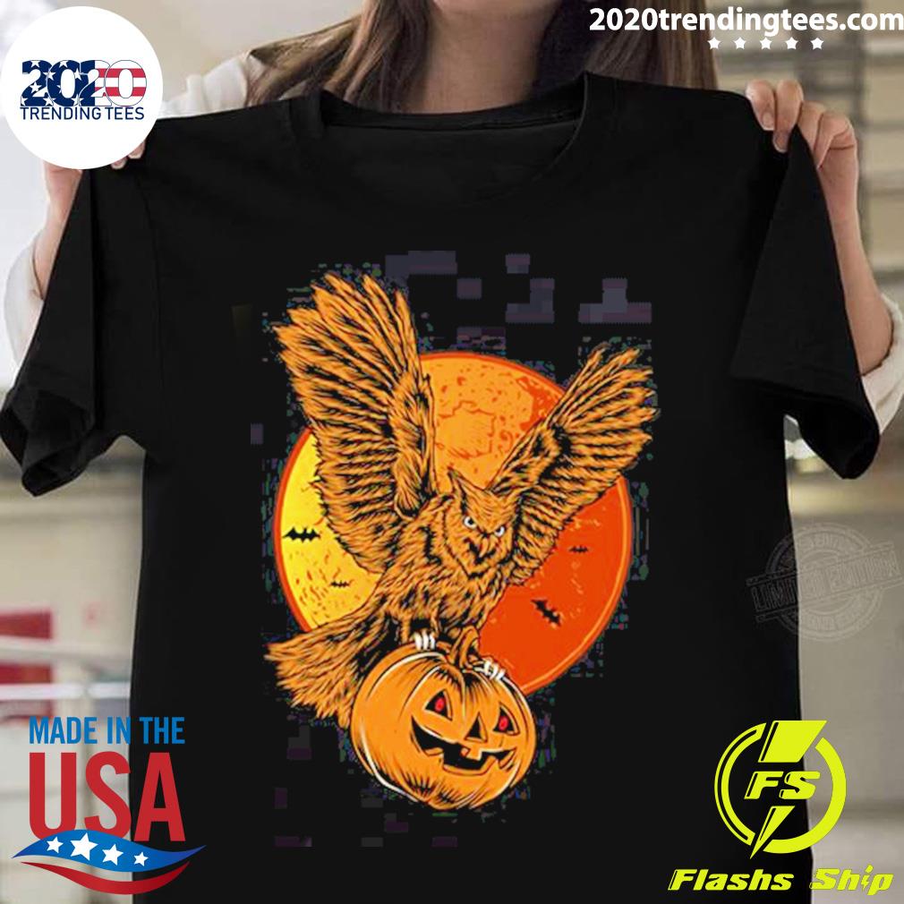 Nice halloween Owl Pumpkin - Adult & Kids T-Shirts, Sweatshirts & Hoodies apparel design preview 1