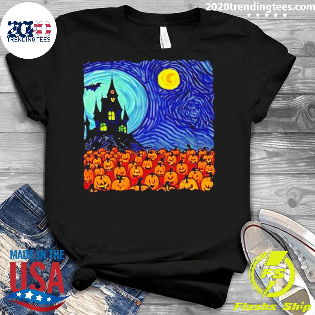 Nice halloween Starry Night Horror Nights - Adult & Kids T-Shirts, Sweatshirts & Hoodies apparel design preview 3
