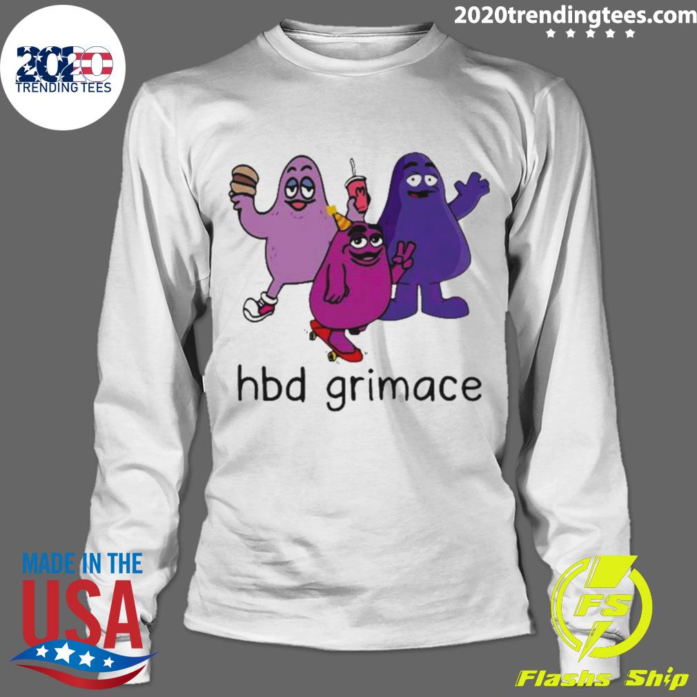 Nice hbd Grimace Meme - Adult & Kids T-Shirts, Sweatshirts & Hoodies apparel design preview 4
