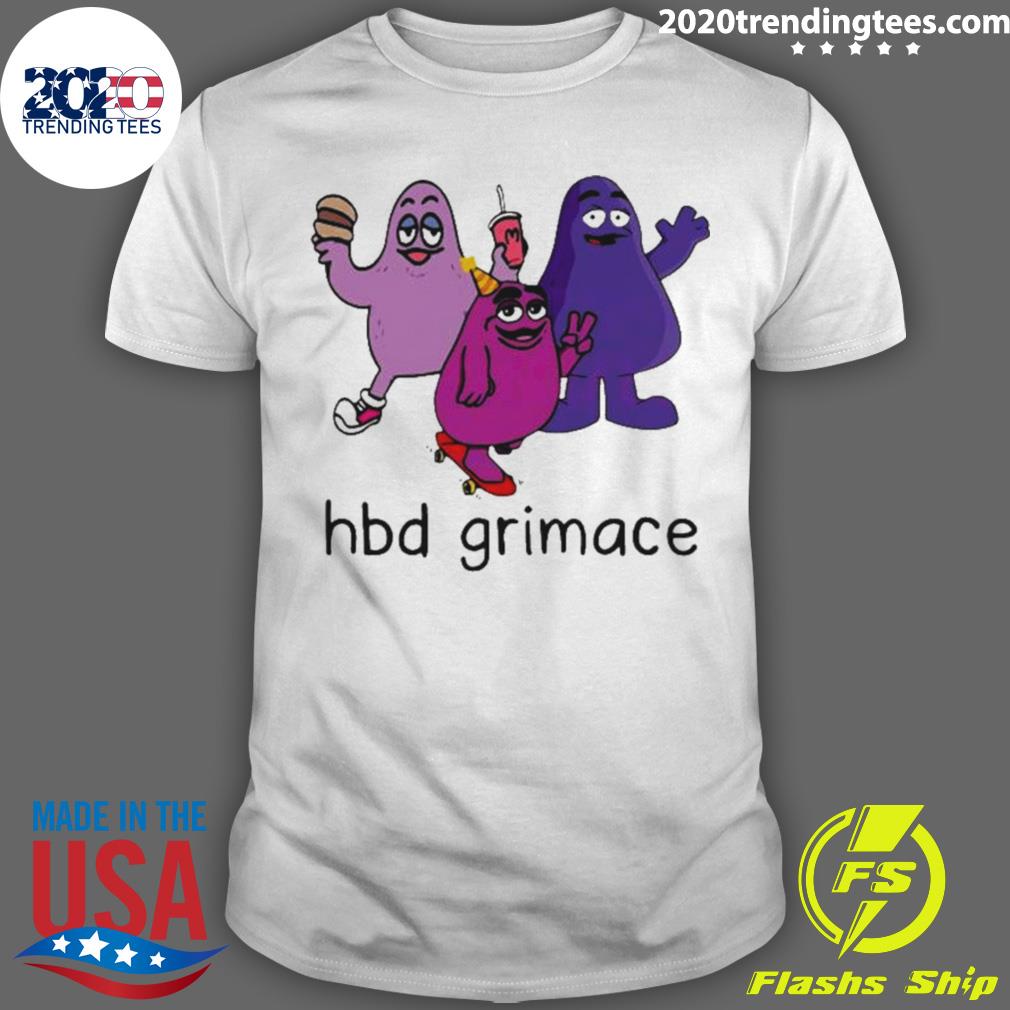Nice hbd Grimace Meme - Adult & Kids T-Shirts, Sweatshirts & Hoodies apparel design preview 1