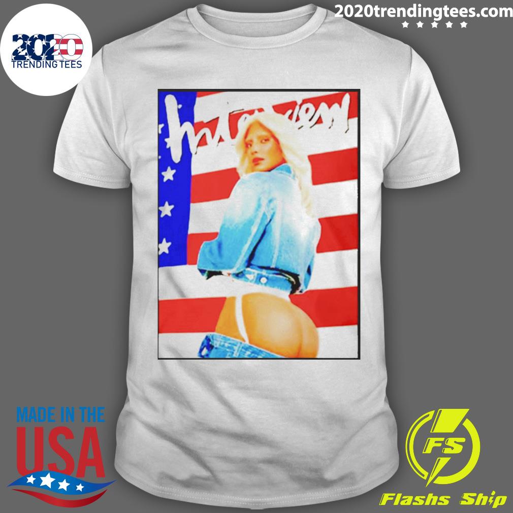 Nice kim Kardashian American Flag Naked But - Adult & Kids T-Shirts, Sweatshirts & Hoodies apparel design preview 1