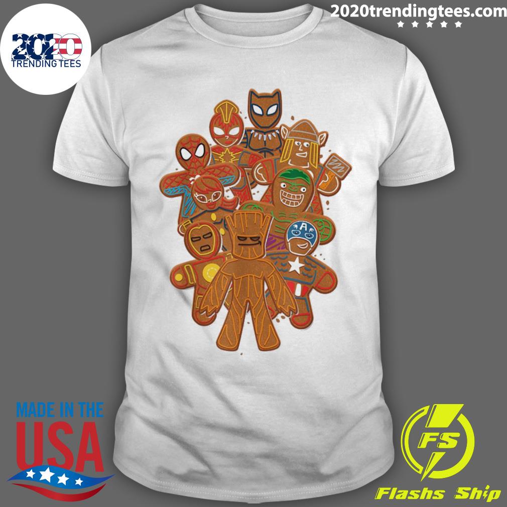 Nice marvel Avengers Gingerbread Cookies Funny - Adult & Kids T-Shirts, Sweatshirts & Hoodies apparel design preview 1