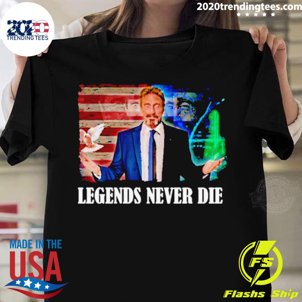 Nice mcafee Legends Never Die Cool John Rip - Adult & Kids T-Shirts, Sweatshirts & Hoodies apparel design preview 1