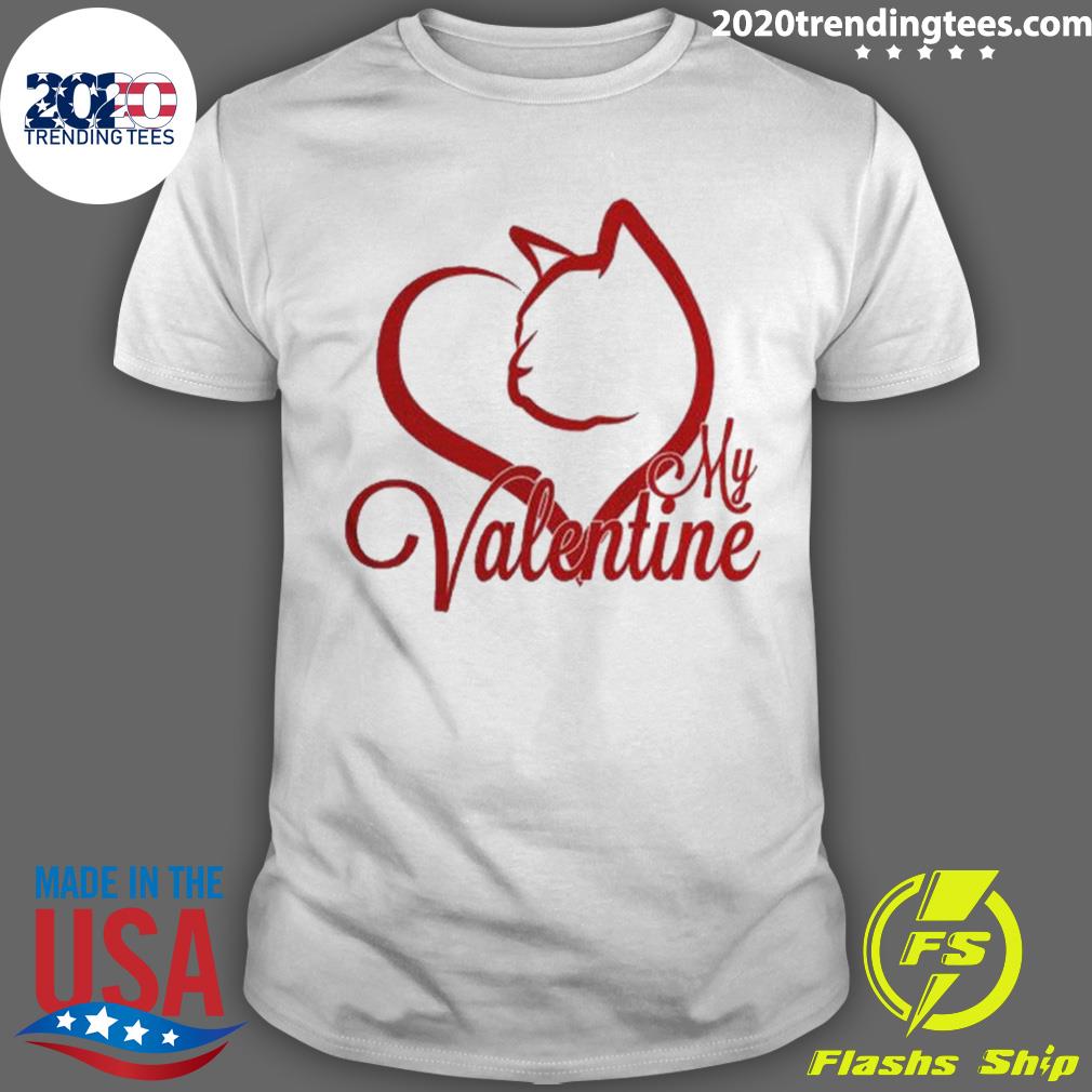 Nice my Valentine Is Cat - Adult & Kids T-Shirts, Sweatshirts & Hoodies apparel design preview 1