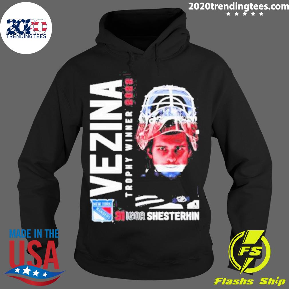 Nice new York Rangers Igor Shesterkin 2022 Vezina - Adult & Kids T-Shirts, Sweatshirts & Hoodies apparel design preview 2