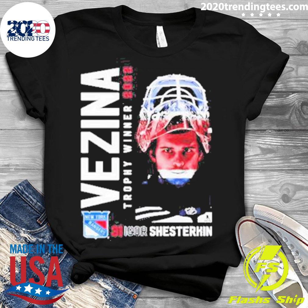 Nice new York Rangers Igor Shesterkin 2022 Vezina - Adult & Kids T-Shirts, Sweatshirts & Hoodies apparel design preview 3