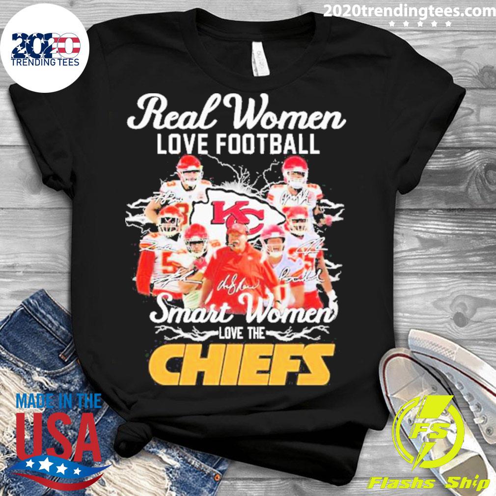 Nice nfl Real Women Love Football Smart The Chiefs - Adult & Kids T-Shirts, Sweatshirts & Hoodies apparel design preview 3