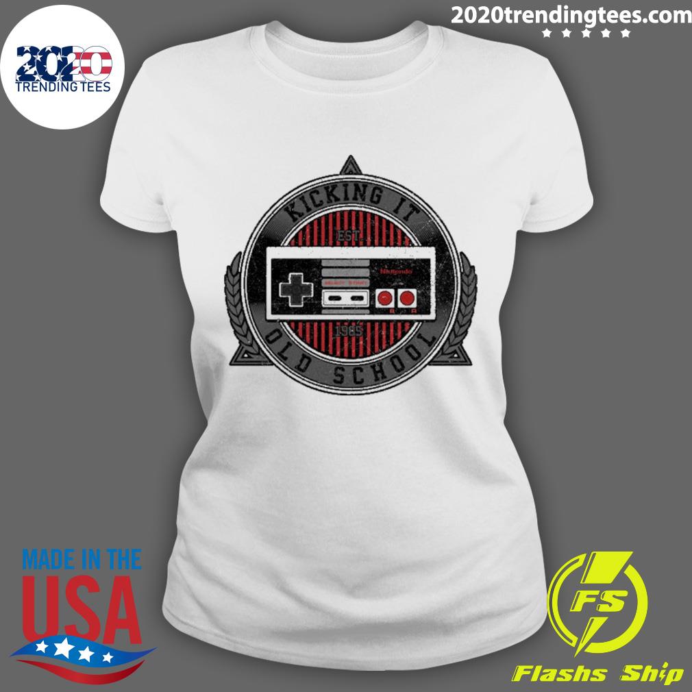 Nice nintendo Nes Controller Kicking It Emblem - Adult & Kids T-Shirts, Sweatshirts & Hoodies apparel design preview 3
