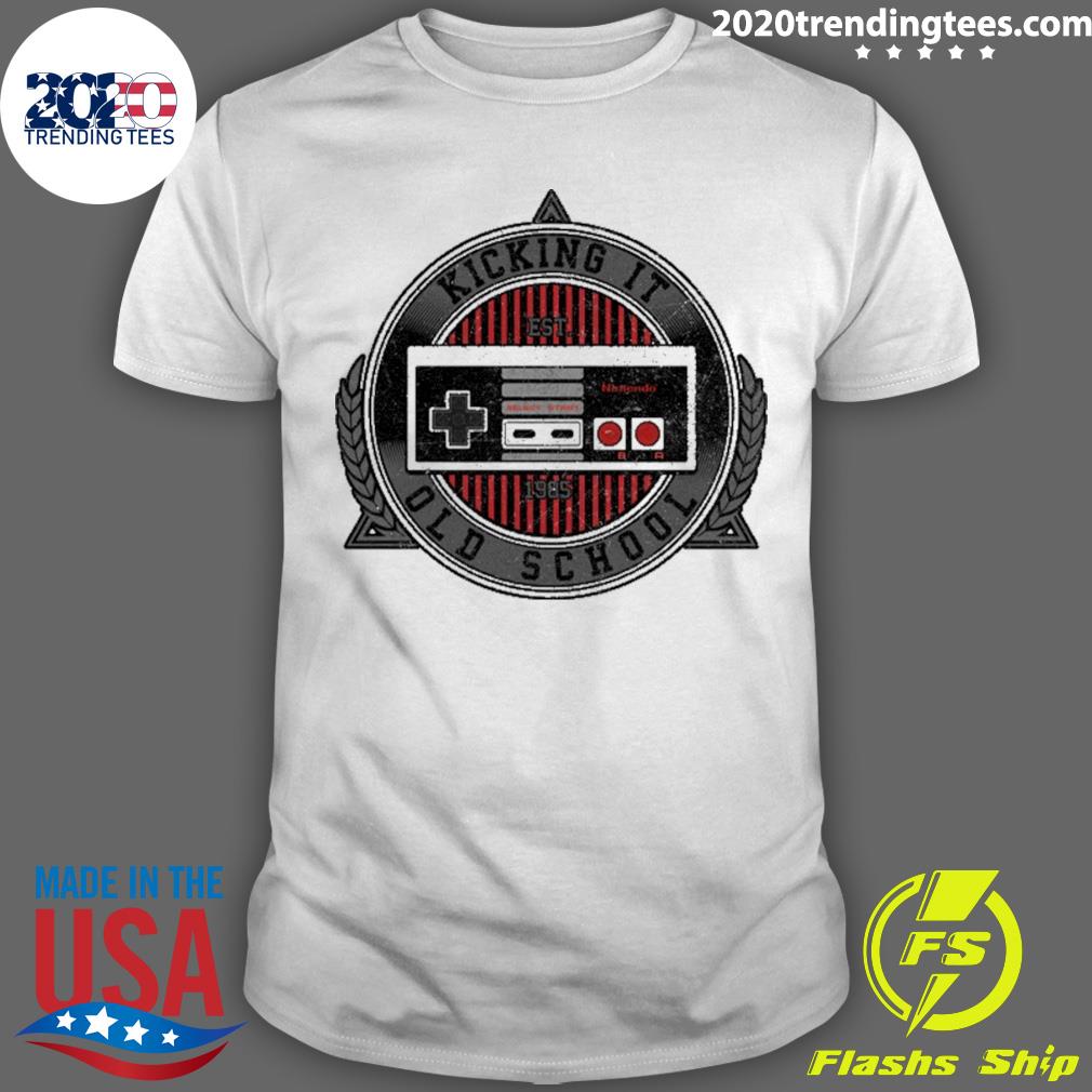 Nice nintendo Nes Controller Kicking It Emblem - Adult & Kids T-Shirts, Sweatshirts & Hoodies apparel design preview 1