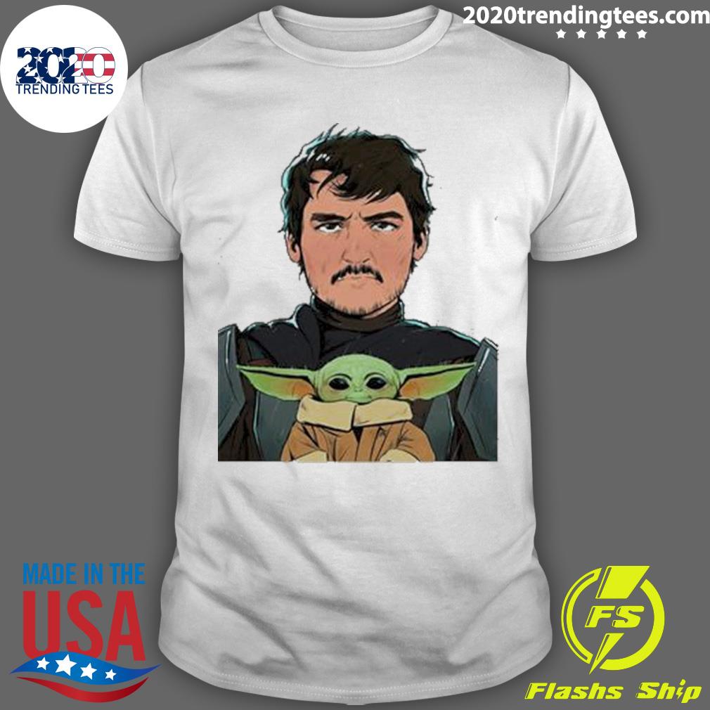 Nice pedro Pascal x Baby Yoda - Adult & Kids T-Shirts, Sweatshirts & Hoodies apparel design preview 1