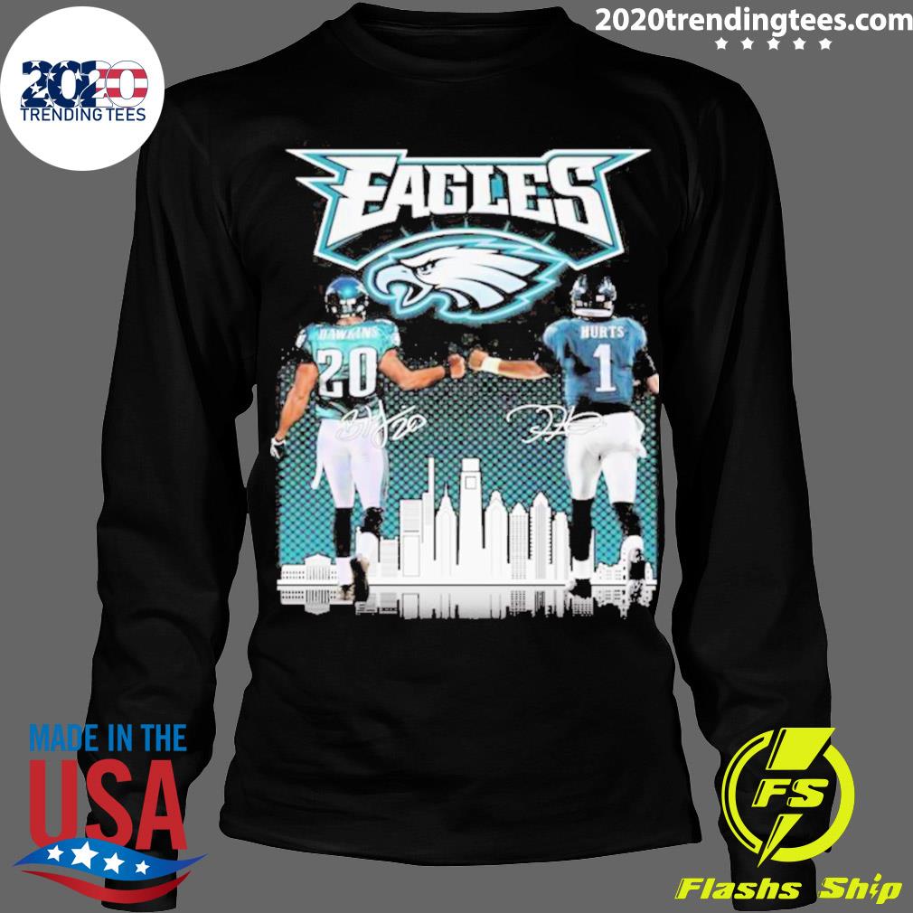 Nice philadelphia Eagles Brian Dawkins Vs Jalen Hurts - Adult & Kids T-Shirts, Sweatshirts & Hoodies apparel design preview 4