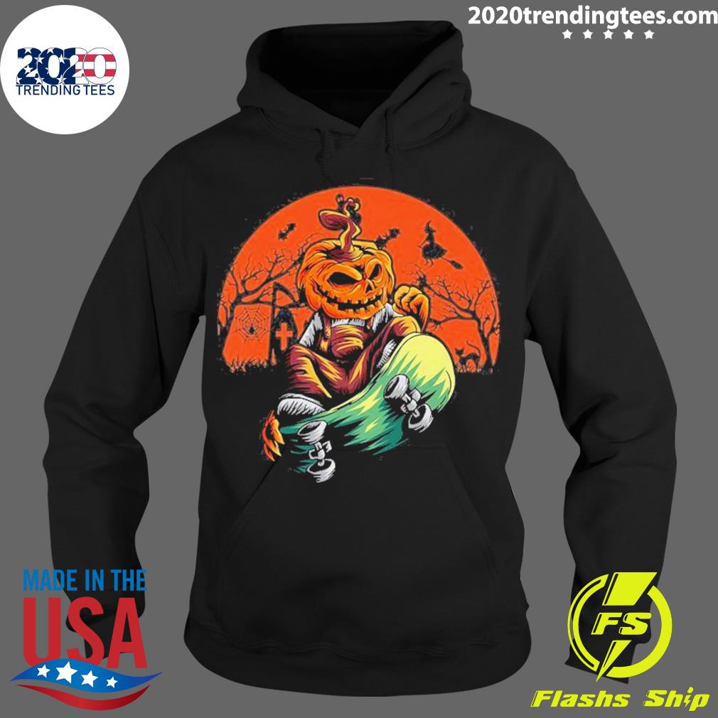 Nice pumpkin With Skateboard Halloween - Adult & Kids T-Shirts, Sweatshirts & Hoodies apparel design preview 2