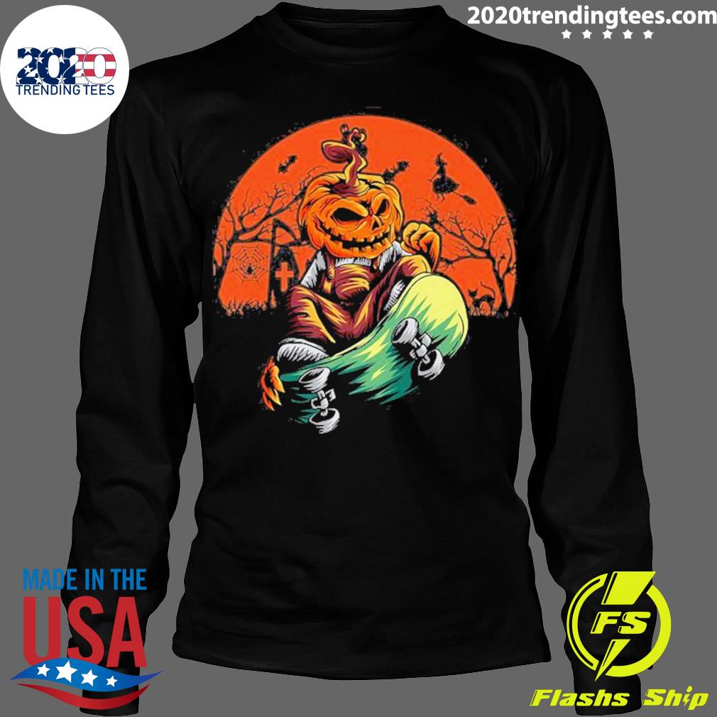 Nice pumpkin With Skateboard Halloween - Adult & Kids T-Shirts, Sweatshirts & Hoodies apparel design preview 4