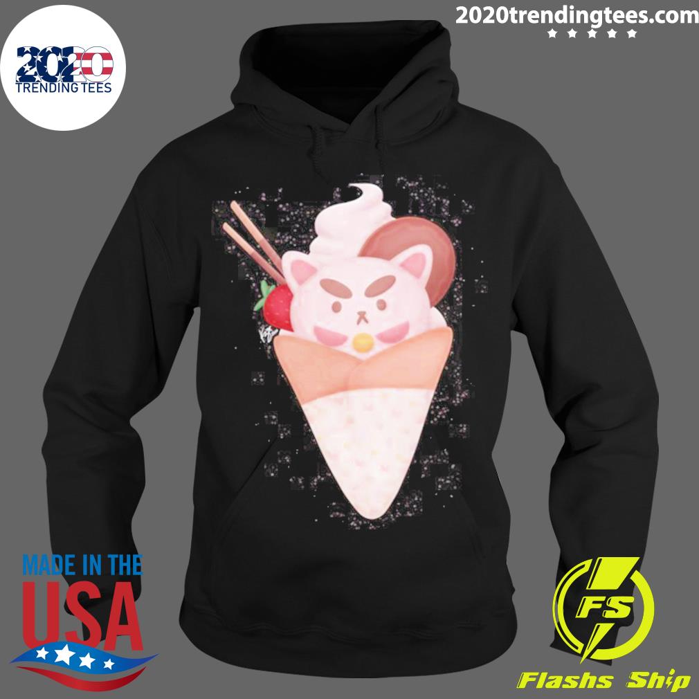Nice puppycat Ice Cream Crepe - Adult & Kids T-Shirts, Sweatshirts & Hoodies apparel design preview 2