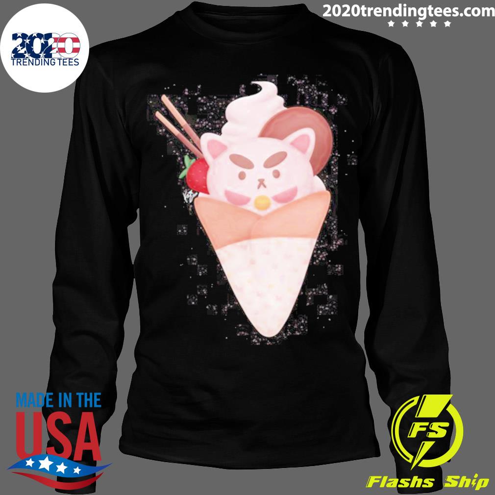 Nice puppycat Ice Cream Crepe - Adult & Kids T-Shirts, Sweatshirts & Hoodies apparel design preview 4
