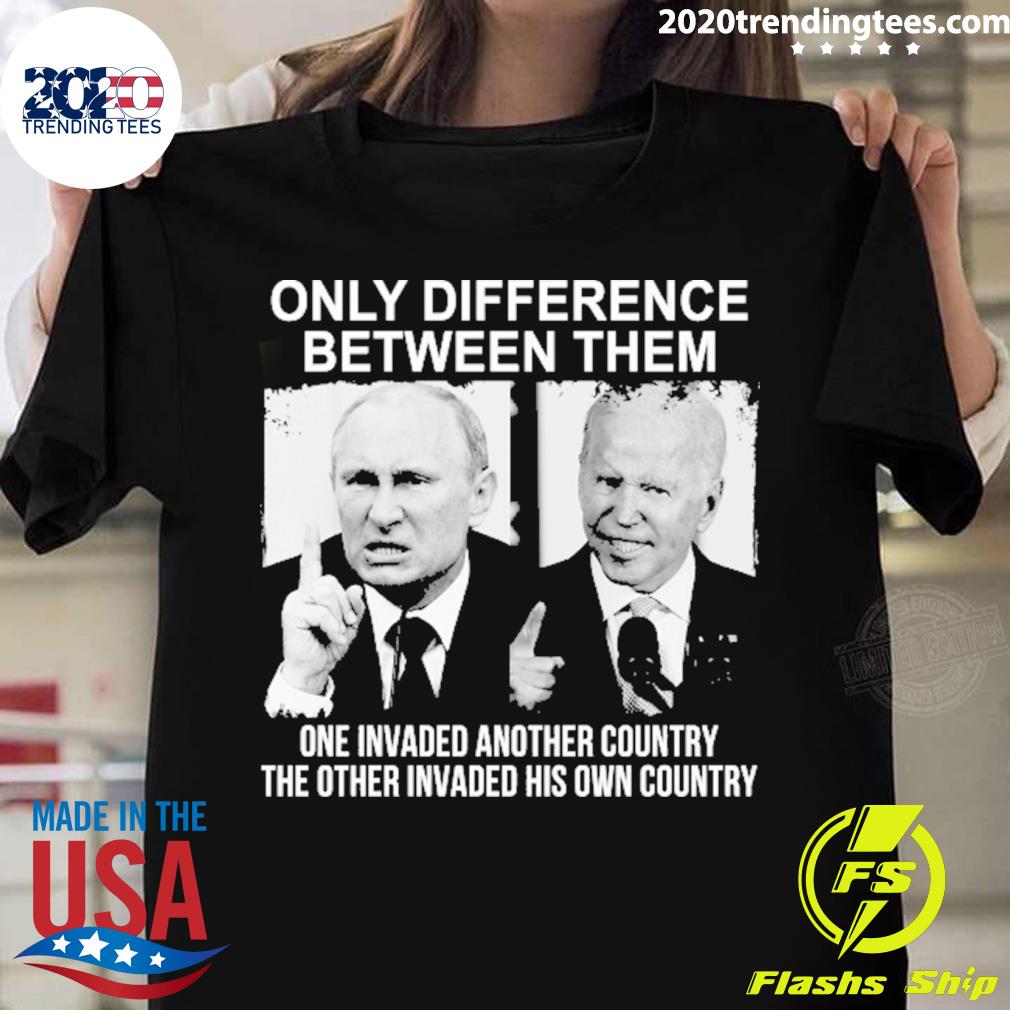 Nice putin And Biden Only Difference Between Them One - Adult & Kids T-Shirts, Sweatshirts & Hoodies apparel design preview 1