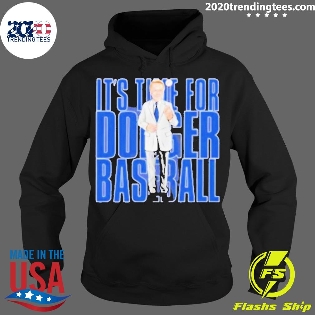 Nice rip Vin Scully Microphone It's Time For Dodgers - Adult & Kids T-Shirts, Sweatshirts & Hoodies apparel design preview 2