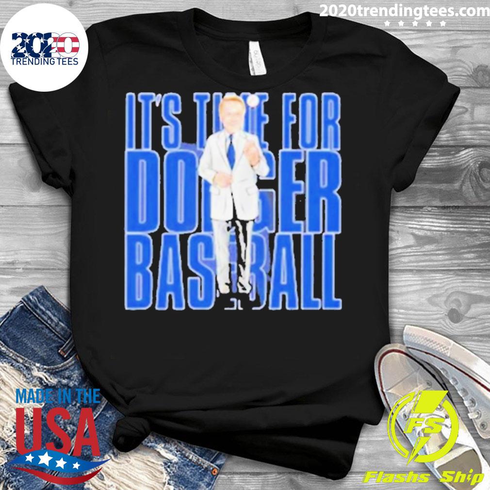 Nice rip Vin Scully Microphone It's Time For Dodgers - Adult & Kids T-Shirts, Sweatshirts & Hoodies apparel design preview 3