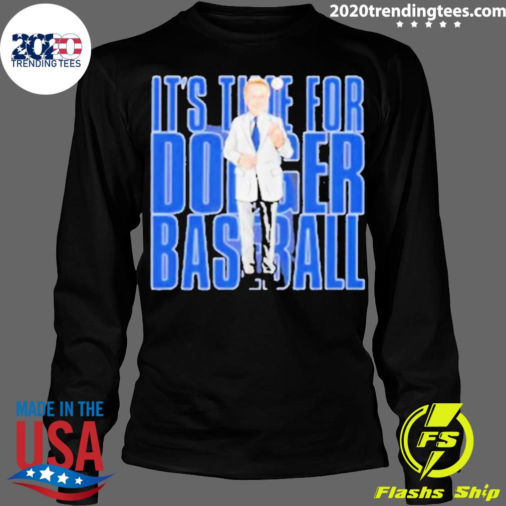 Nice rip Vin Scully Microphone It's Time For Dodgers - Adult & Kids T-Shirts, Sweatshirts & Hoodies apparel design preview 4