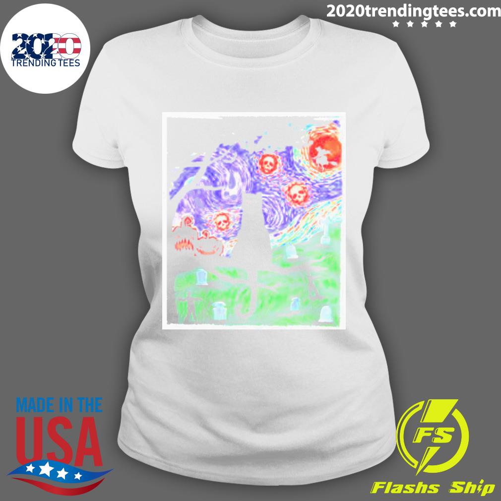 Nice spooky Cat Art Painting Halloween - Adult & Kids T-Shirts, Sweatshirts & Hoodies apparel design preview 3
