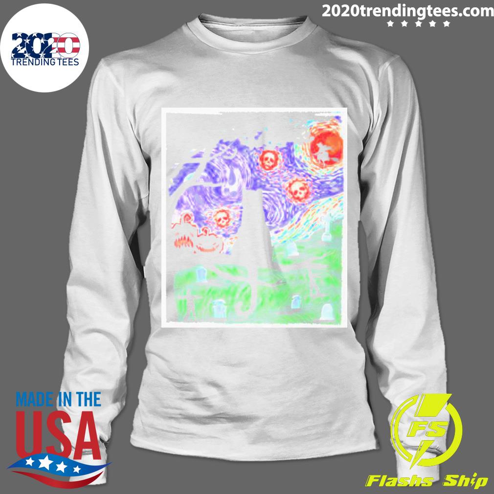 Nice spooky Cat Art Painting Halloween - Adult & Kids T-Shirts, Sweatshirts & Hoodies apparel design preview 4