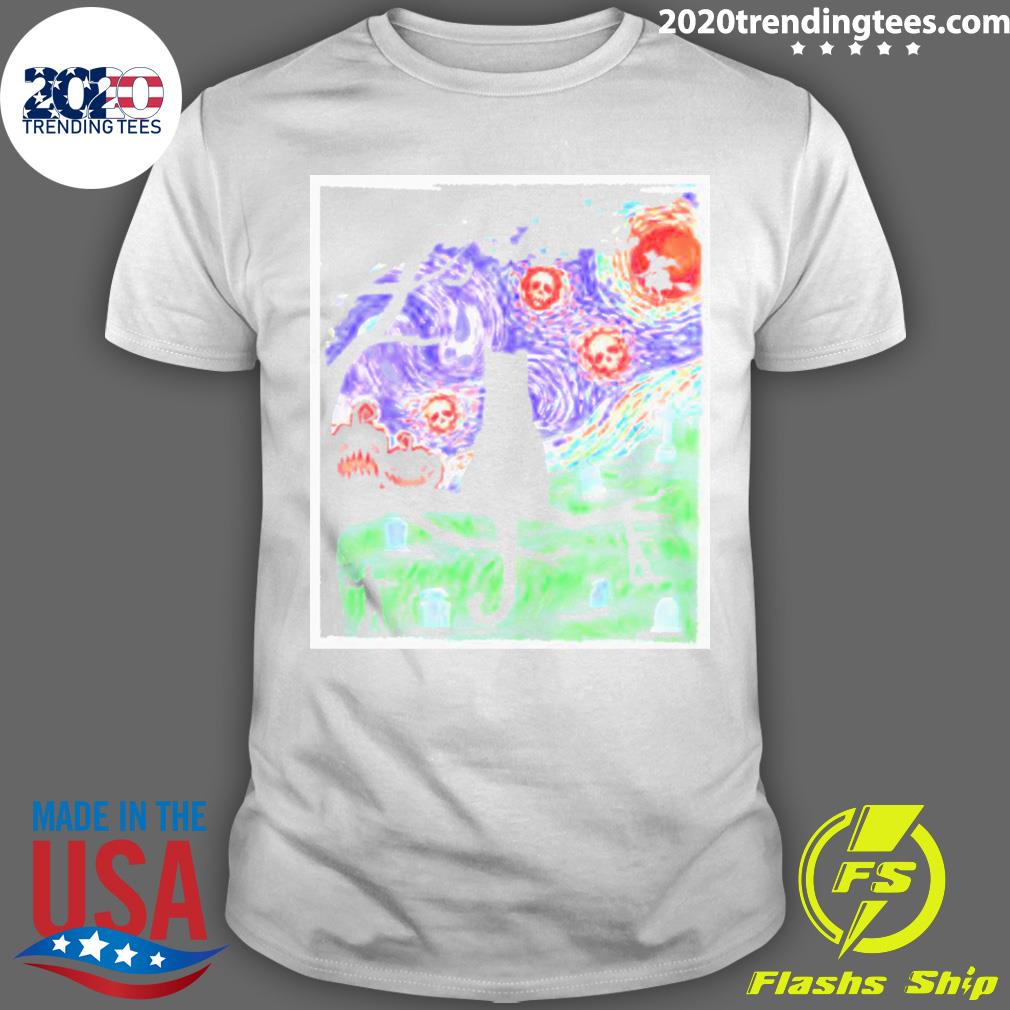 Nice spooky Cat Art Painting Halloween - Adult & Kids T-Shirts, Sweatshirts & Hoodies apparel design preview 1