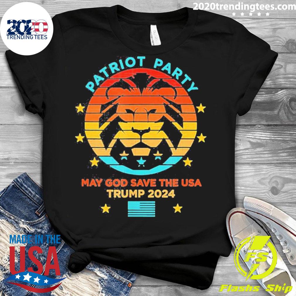 Nice trump 2024 Election Patriot Party God Save USA - Adult & Kids T-Shirts, Sweatshirts & Hoodies apparel design preview 3