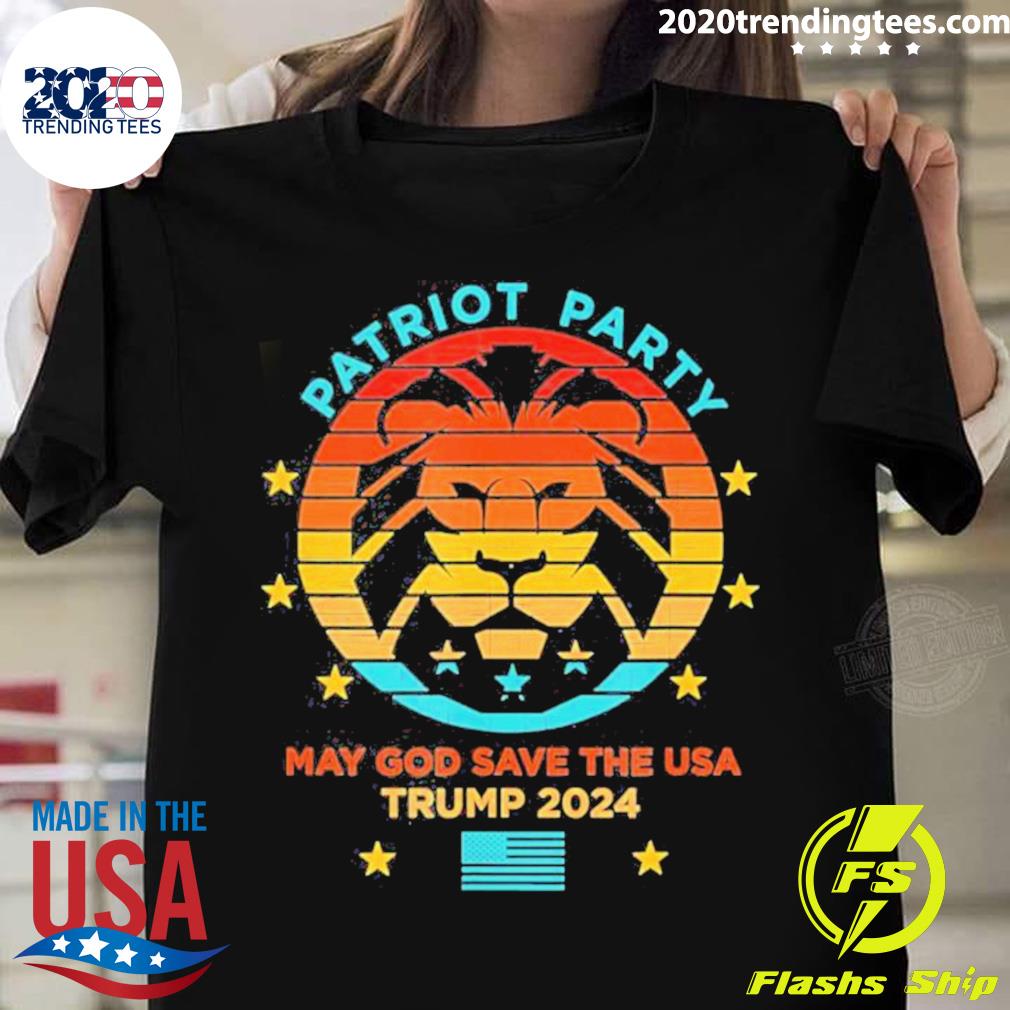 Nice trump 2024 Election Patriot Party God Save USA - Adult & Kids T-Shirts, Sweatshirts & Hoodies apparel design preview 1