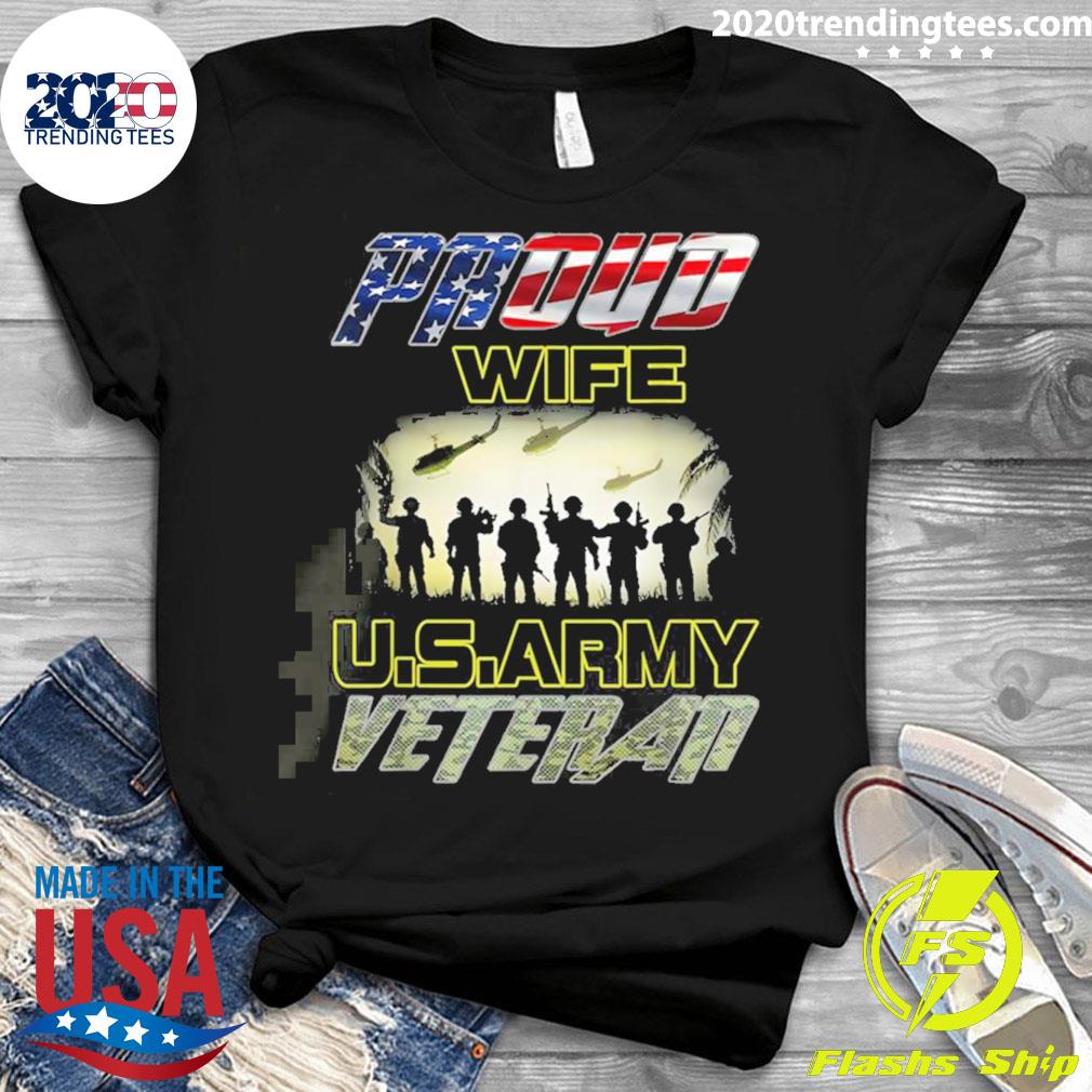 Nice vintage Flag American Proud Wife U.S. Army - Adult & Kids T-Shirts, Sweatshirts & Hoodies apparel design preview 3