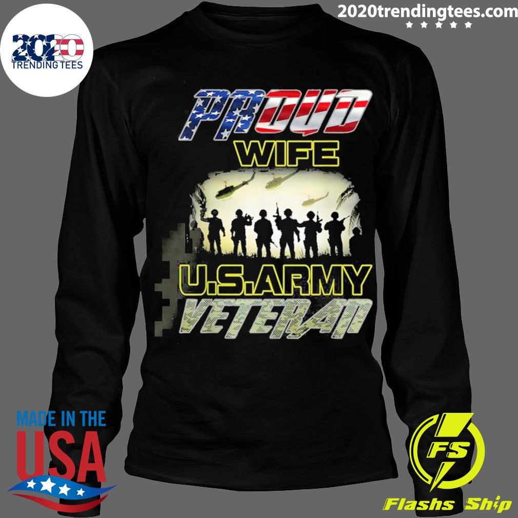 Nice vintage Flag American Proud Wife U.S. Army - Adult & Kids T-Shirts, Sweatshirts & Hoodies apparel design preview 4