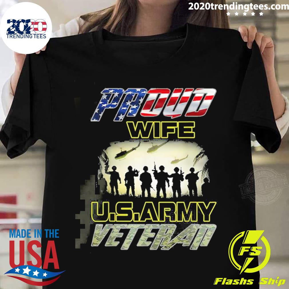 Nice vintage Flag American Proud Wife U.S. Army - Adult & Kids T-Shirts, Sweatshirts & Hoodies apparel design preview 1
