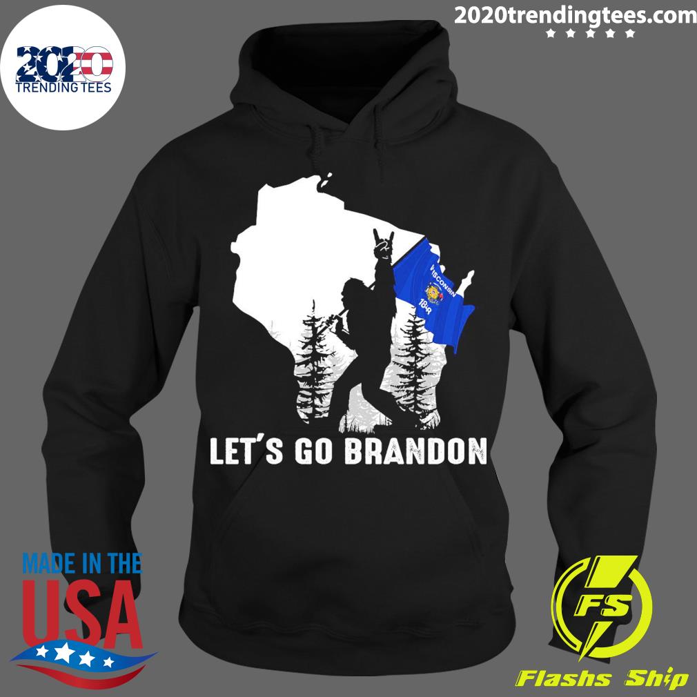 Nice wisconsin America Bigfoot Let's Go Brandon - Adult & Kids T-Shirts, Sweatshirts & Hoodies apparel design preview 2