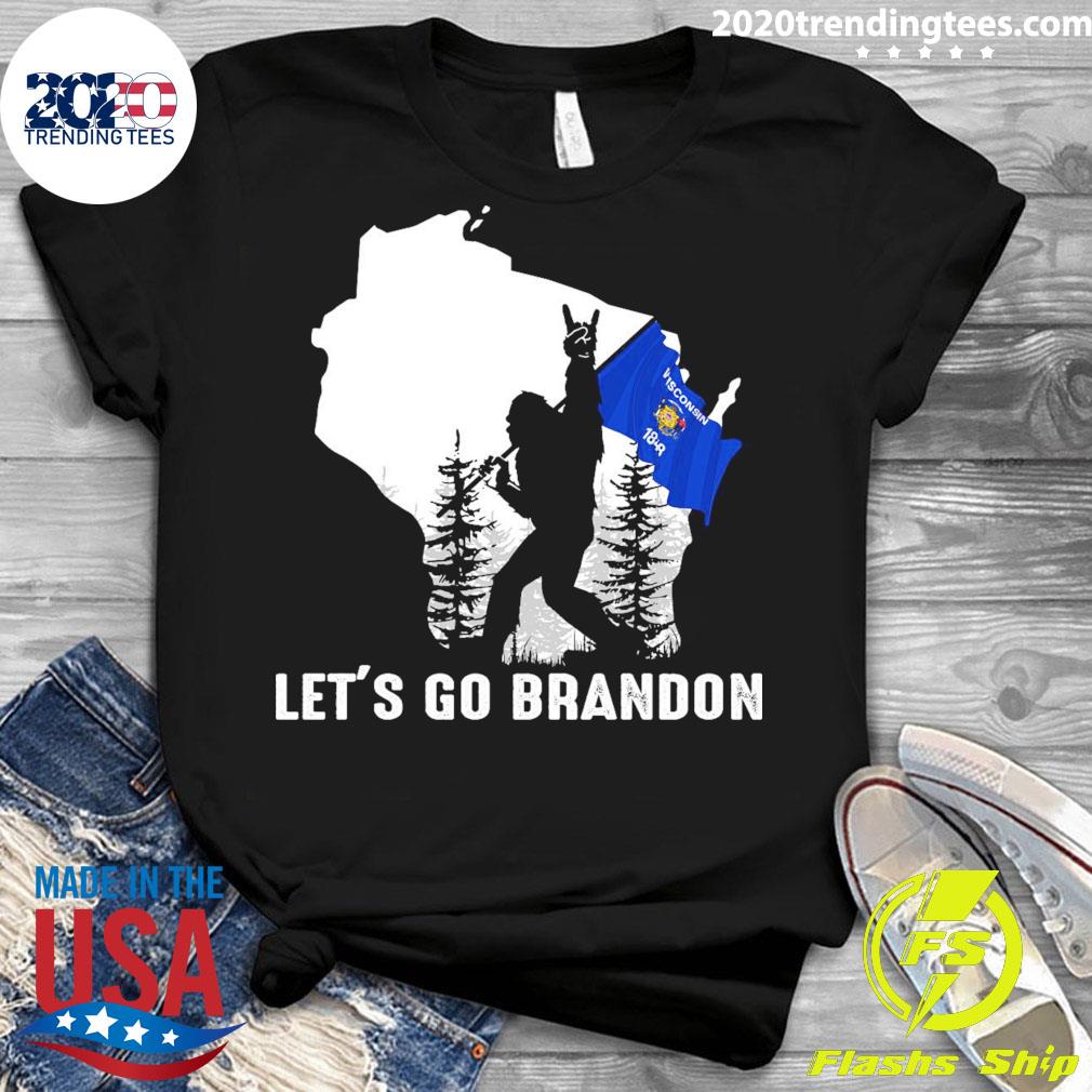 Nice wisconsin America Bigfoot Let's Go Brandon - Adult & Kids T-Shirts, Sweatshirts & Hoodies apparel design preview 3