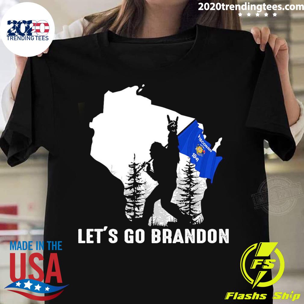 Nice wisconsin America Bigfoot Let's Go Brandon - Adult & Kids T-Shirts, Sweatshirts & Hoodies apparel design preview 1