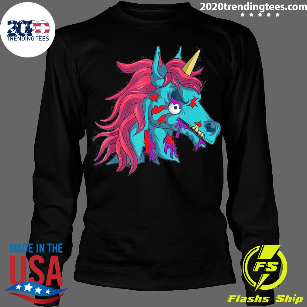 Nice zombiecorn Zombie Unicorn Goth Gothic Halloween - Adult & Kids T-Shirts, Sweatshirts & Hoodies apparel design preview 4