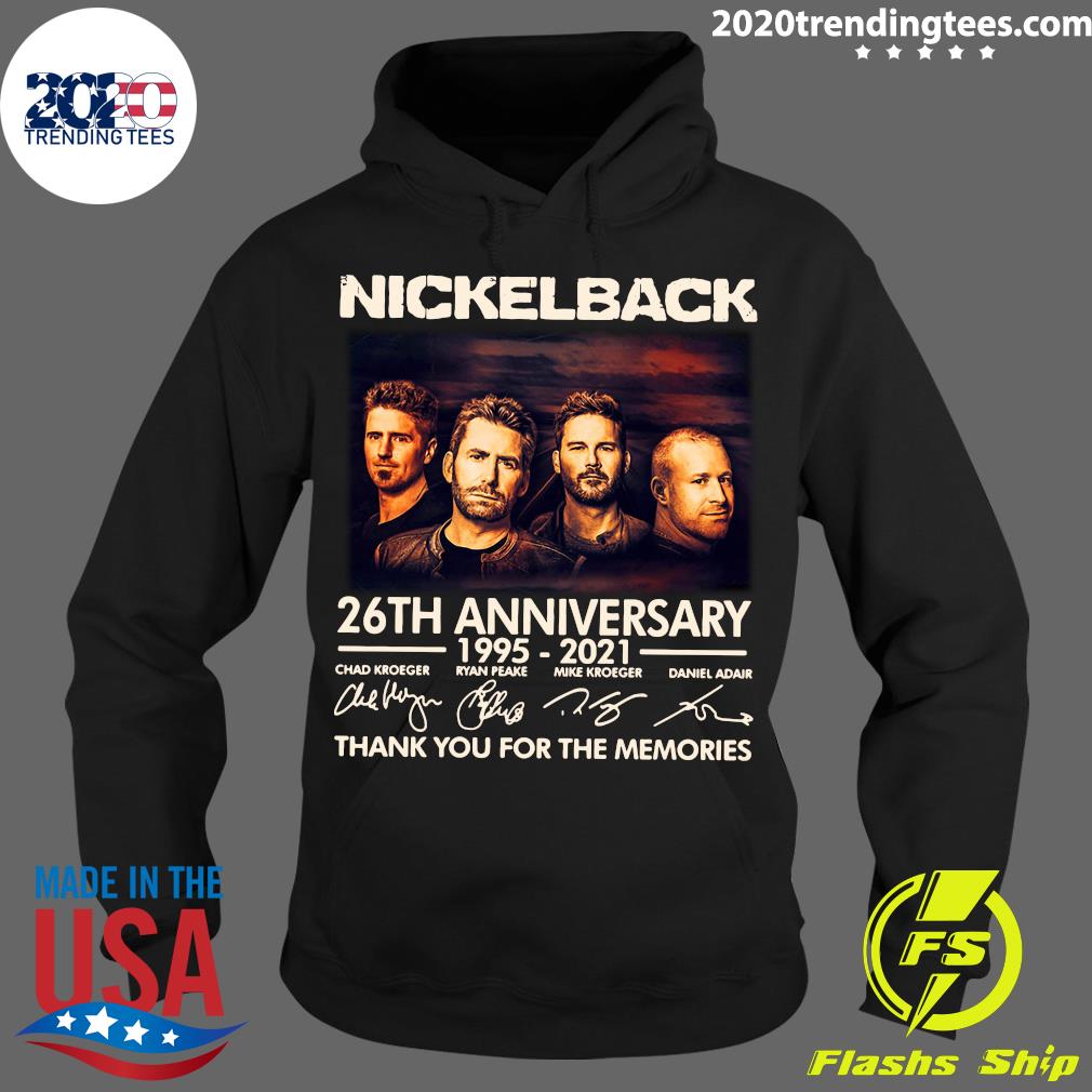 Nickelback 26th Anniversary 1995-2021 Signature Thank - Adult & Kids T-Shirts, Sweatshirts & Hoodies apparel design preview 2